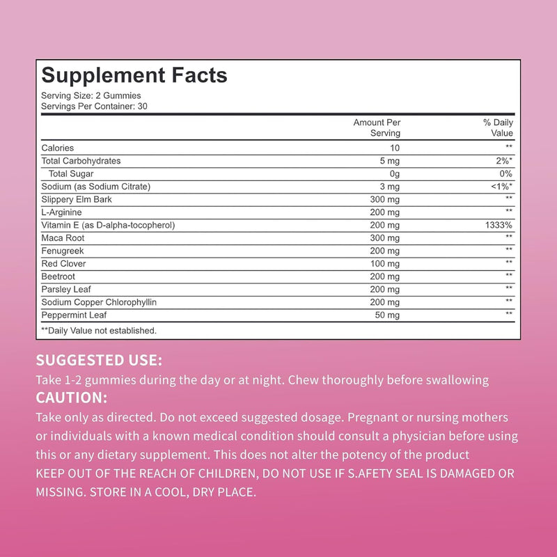 Female Pheromone Gummies - Enhance Attraction and Confidence - Scientifically Formulated with Maca, Fenugreek, Beetroot, Parsley and Gluten-Free - Non-GMO, Strawberry Flavour(60)