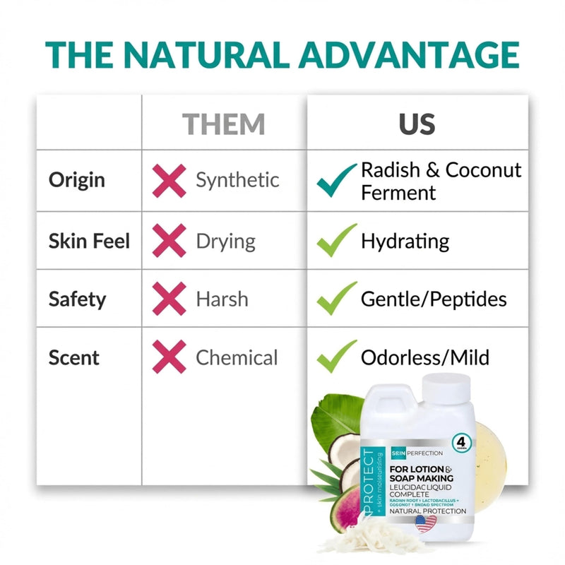 Leucidal Liquid Complete Natural Preservative Alt for DIY Skincare, 4 oz | Skin Perfection, Made in USA, Vegan, Water-Soluble; for Cosmetics Lotion Soap Making Hyaluronic Acid Vitamin C Serums Creams 4 Ounce (Pack of 1)