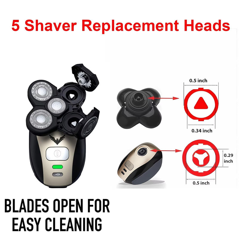 [Australia] - 3 Pack Shaver Replacement Blades for Fre*bi*d Bald Men Head Shaver Kit, 5 Blades Head Shaver Replacement Heads,Head and Face Electric Razor Shaver Heads 3 Pack(3 Brush) 