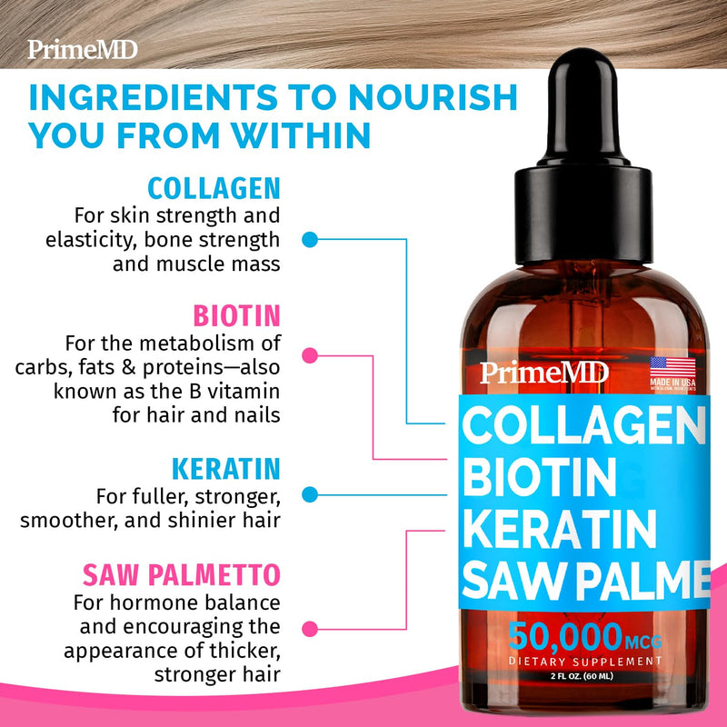 Liquid Collagen Biotin (2pk) and Fadogia Tongkat Ali (1pk) Supplement Bundle - Potent Vitamins for Hair, Skin, Nails, Heart, Energy, & Testosterone Support - Non-GMO, Vegan