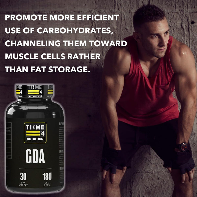 Time 4 GDA Glucose Disposal Agent High Strength Vegan Capsules, 7 Key Ingredients + Berberine Suitable for Men & Women, Support Glucose Metabolism, Weight Management Supplement – 180 Capsules
