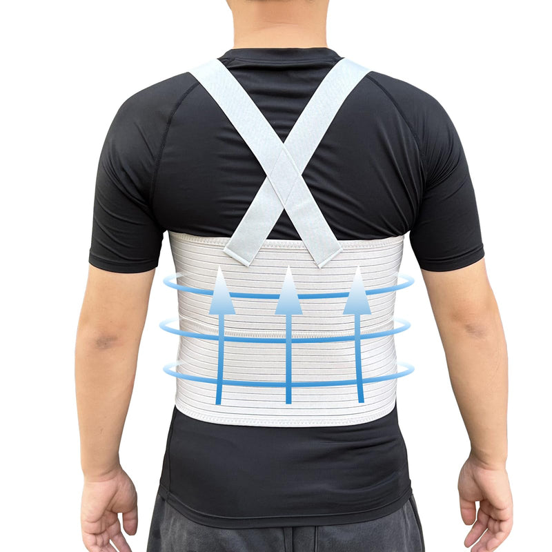 [Australia] - Rib Injury Chest Binder Brace for Cracked Ribs - Elastic Rib Support Belt for Men and Women - Rib Cage Support Belts Chest Compression Wrap for Bruised, Fractured or Dislocated Ribs Protection, Compression Wrap and Chest Support (Large ( Fits 41” - 51”... 