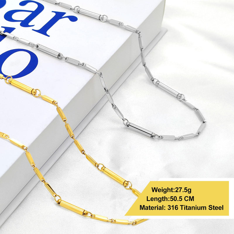 [Australia] - JEROOT Titanium Steel Magnetic Necklace for Women Men Unisex, 6 Ultra Strength Column Magnetic Necklace for Neck Shoulder and Back, Necklace with Jewelry Gift Box B-Silver 