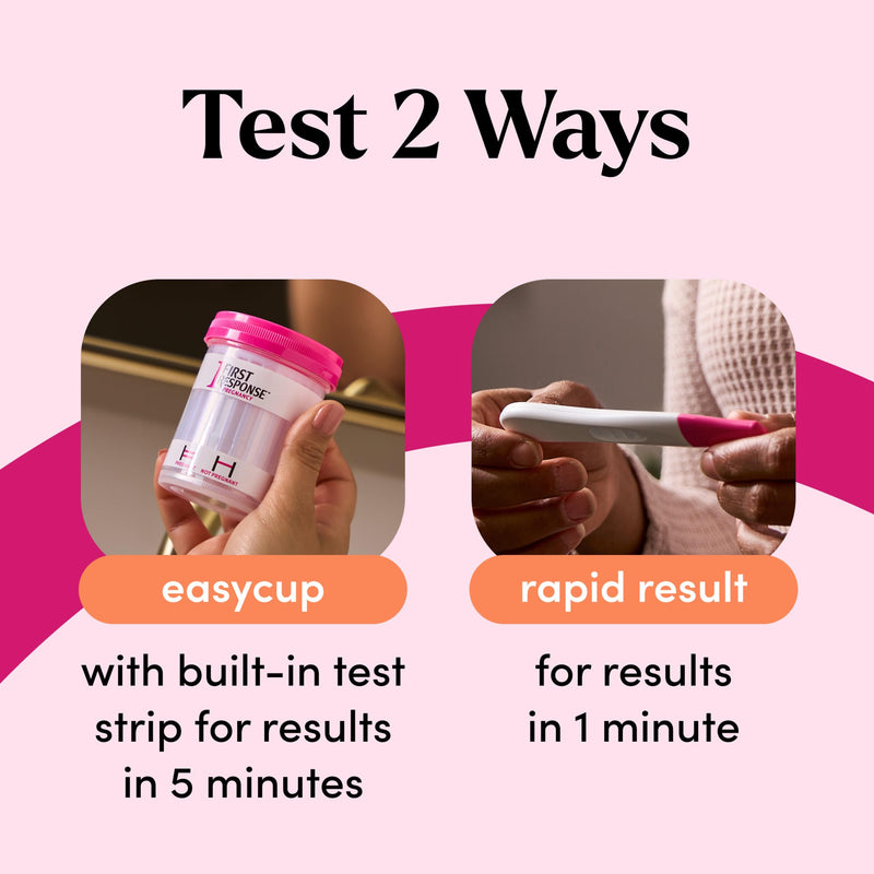 First Response Multi Check Pregnancy Test Kit, 1 Kit | Test 2 Ways, EasyCup Test with Pregnancy Test Strip, Rapid Result Pregnancy Tests, Over 99% Accurate*, Trusted For 30 Years
