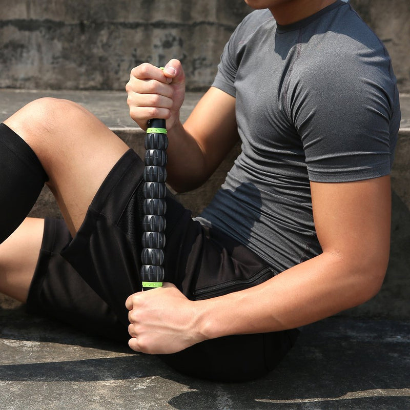 [Australia] - Muscle Roller Stick for Athletes- Body Massage Sticks Tools Massager for Relief Muscle Soreness,Cramping and Tightness,Help Legs and Back Recovery,Black Green Black Green 