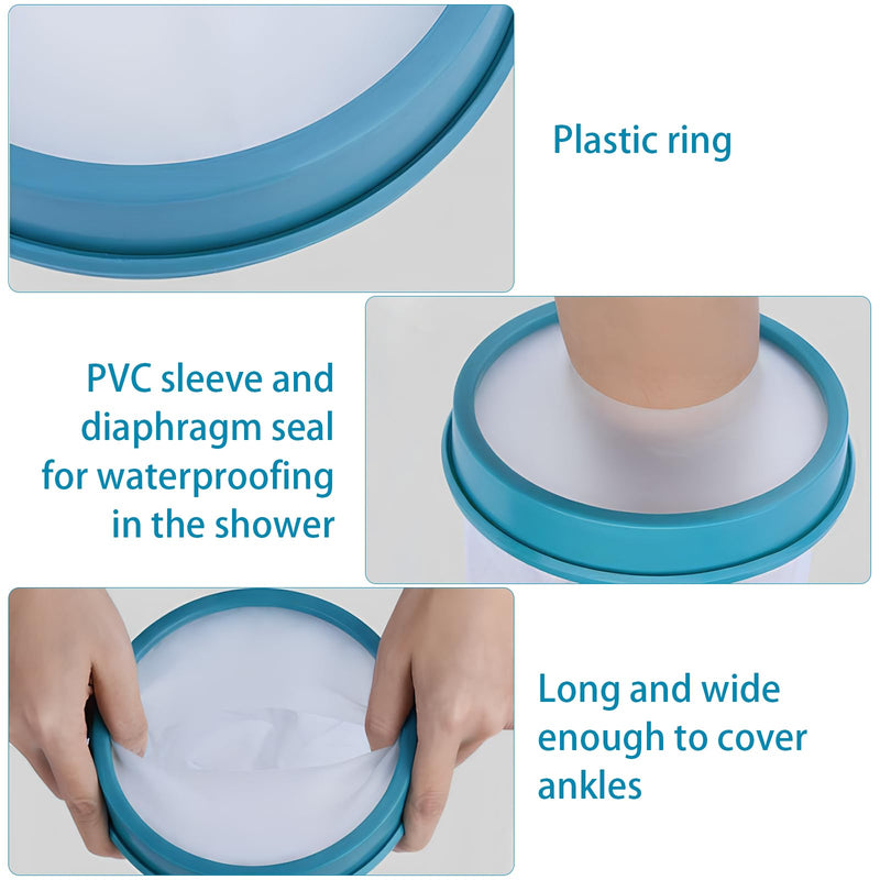 [Australia] - Homirty Waterproof Cast Protection Foot for Shower Plaster Cover Waterproof Protection Reusable Foot Cover Cast Protection Foot Adults for Casts, Bandages, Ankles, Fracture 
