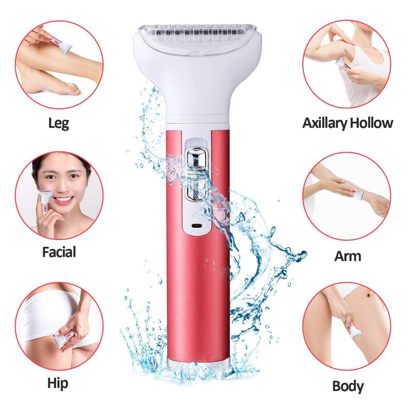 [Australia] - 5 in 1 Electric Razor for Women Removal for Body Nose Hair Trimmer Face Shavers Eyebrow Legs Armpit Bikini Area Pubic Underarms Painless Rechargeable Portable Facial Hair Removal 