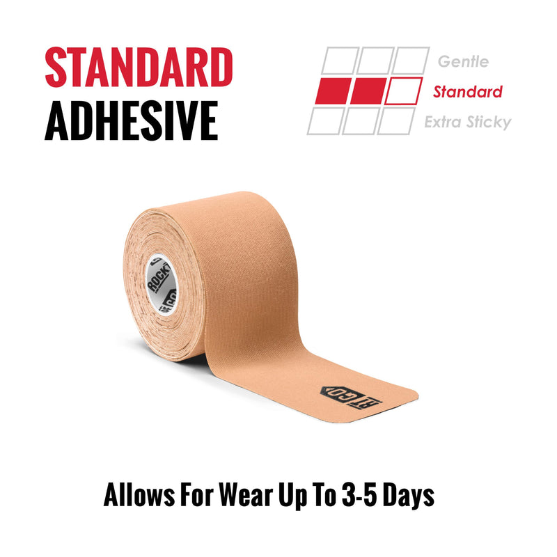 [Australia] - RockTape Go Standard Adhesive Pre-Cut Kinesiology Tape (Beige) Beige 