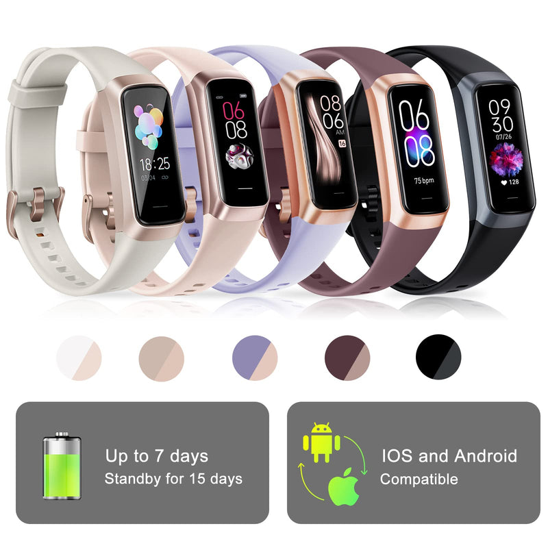 [Australia] - Fitness Tracker, Blood Pressure Watch with 24/7 Heart Rate, Step Counter for Walking, Step Trackers Activity Pedometer for Women Men Android iOS black 