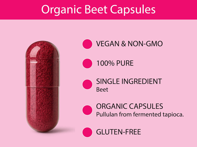 [Australia] - KOYAH Organic Beet Capsules ‚Äì Freeze-Dried Whole Beet Root ‚Äì 500 mg Powder per Capsule (Equivalent to 4,000 mg Fresh Beets) ‚Äì Supports Blood Pressure & Athletic Performance 