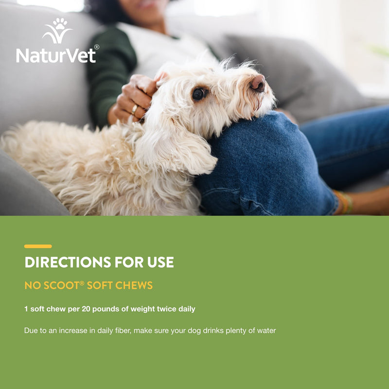 NaturVet - No Scoot for Dogs - 60 Soft Chews - Supports Healthy Anal Gland & Bowel Function & Stool Ease for Dogs – 40 Soft Chews – Helps Maintain Regular Bowel Movements - PawsPlanet Australia