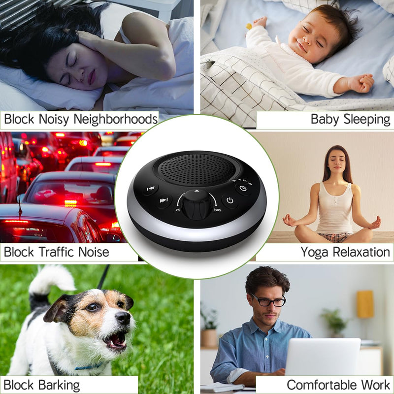 [Australia] - Loudspeakers Sound Machine Brown Noise Machine White Noise Machine Nonstop 30 Soothing Sounds for Baby Kids Adults Sleep Machine Auto-Off Timer Memory Function for Home Travel Office Black 