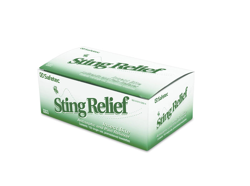 [Australia] - Safetec Sting Relief Wipes, 150 Count Box 150 Count (Pack of 1) 