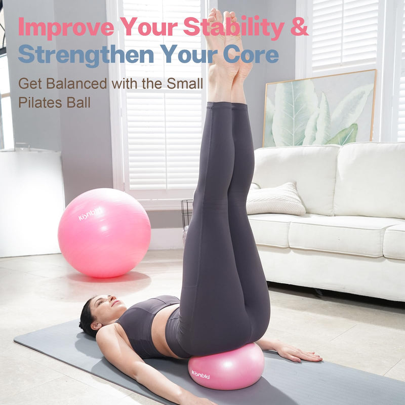 [Australia] - Small Exercise Ball, 9 Inch Mini Pilates Ball, Anti Burst and Slip Resistant Mini Yoga Ball for Stability, Fitness, Physical Therapy, Stretching & Core Strength Workout at Home Gym & Office 1Misty Rose 
