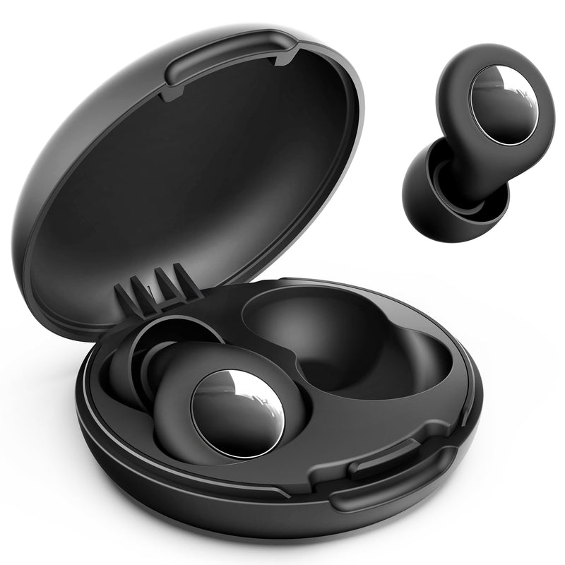 [Australia] - KAUGIC Earplugs for Sleeping, Silicone Reusable Ear Plugs, NRR 30dB Certified Hearing Protection Earplugs for Concerts, Nightlife, Focus, Travel 8 Tips in XS/S/M/L - Black 