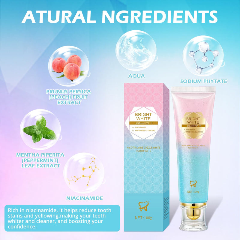 [Australia] - Niacinamide Whitening Toothpaste, Niacinamide Toothpaste Intensive Whitens Teeth, Protects Enamel, Removes Stains & Refreshes Breath, Daily Oral Care at Home Mint Flavor (3 Pack) YanxiananYagao 1 Ounce (Pack of 3) 
