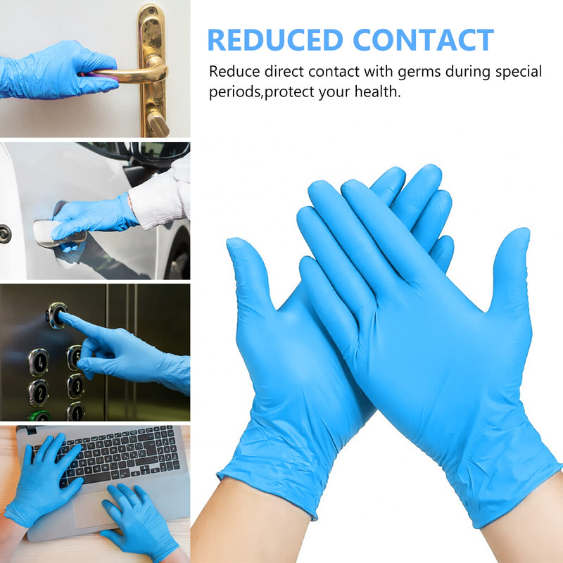 [Australia] - squish Disposable Gloves, 100Pcs Blue Vinyl Blend Exam Gloves Non Sterile, Powder Free, Latex Free - Cleaning Supplies, Kitchen and Food Safe(Pack of 100) (Blue Medium) Medium (Pack of 100) 100 Pcs 