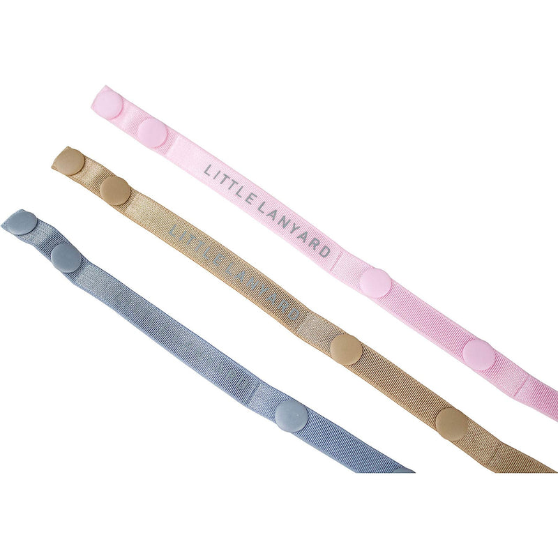 [Australia] - Little Lanyard Adjustable Elastic Mask Strap 3 Piece Set - Sunset Tan, Pink, Blue 