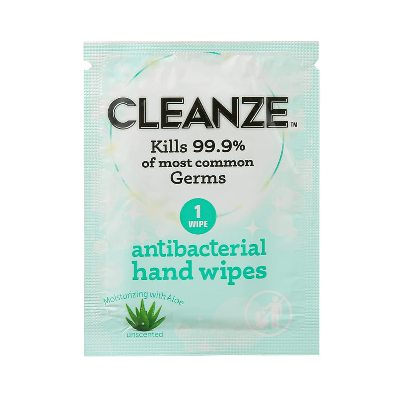 [Australia] - Antibacterial Hand Sanitizing Individual Hand Wipe Packets, 50 Unscented Disinfecting Hand Sanitizer Wipes with Aloe for Travel, Kills 99.9% of Germs 50 Count (Pack of 1) 