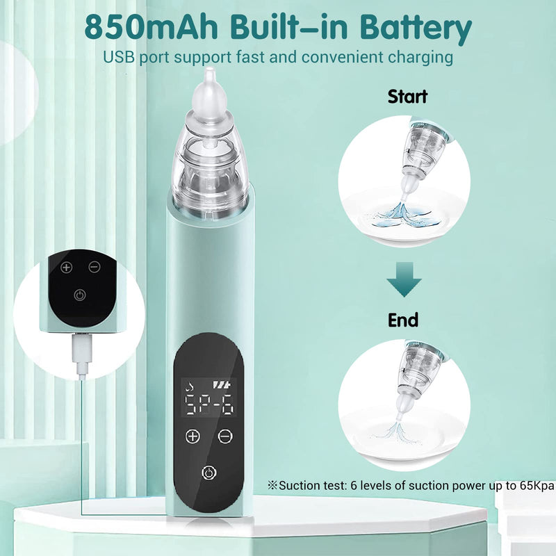 [Australia] - Ear Vacuum Wax Removal Tool, 6 Levels Electric Strong Suction Ear Vacuum Wax Remover, USB Charge Ear Cleaner Ear Wax Vacuum, Ear Wax Suction Remover Device for Adults and Kids (Blue) Blue 
