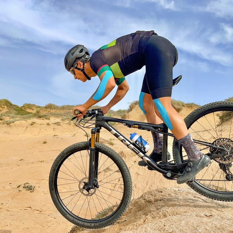 FlexU Kinesiology Tape - 60 2" x 10" Pre-Cut Strips for Lower Back, Knees, & Shoulders; Pain Relief & Support for Muscles & Joints, Shoulders, Knees & Back, Rheumatism, Gout, Osteoporosis (Beige) Beige