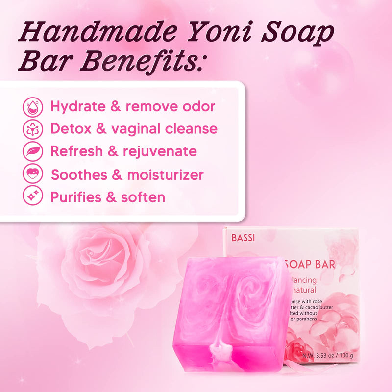 [Australia] - Feminine Wash & Yoni Oil & Yoni Soap Set for Women, Yoni Wash for Vaginal Ph Balance Remove Odor Moisturizing, 1 Fl.Oz Feminine Oil & 5.07 Fl.Oz Vaginal Wash 3.53 Oz Yoni Soap Bar Rose2 