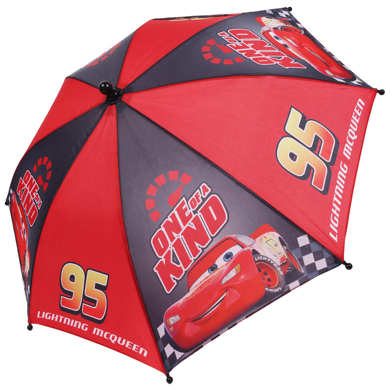 Concept One Lightning McQueen Umbrella for Kids | Red | Boys Umbrella with Curved Handle and Safety Tips | Fun Umbrellas for Rain | Boys with Curved Handle and Safety Tips, Fun Umbrellas for Rain