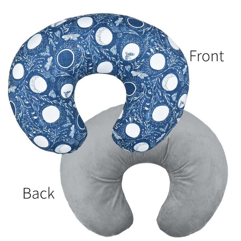 Winmany 2 Pack Baby Nursing Pillow Cover Newborn U-Shaped Breastfeeding Pillowcase Cushion Cover Stretchy Replaceable Forest&Floral Pillow Cover Slipcover 22.5x21 Blue World + Butterfly Bees