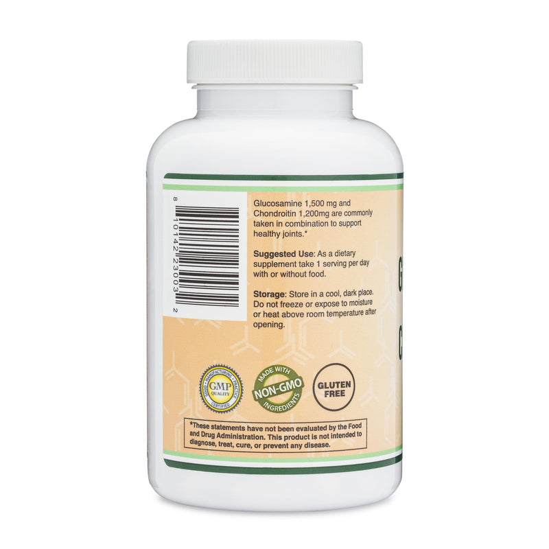 [Australia] - Glucosamine Chondroitin Triple Strength (1,500mg Glucosamine Sulfate, 1,200mg Chondroitin) 180 Tablets, Two Month Supply (Joint Support Supplement) Gluten Free, Non-GMO by Double Wood 