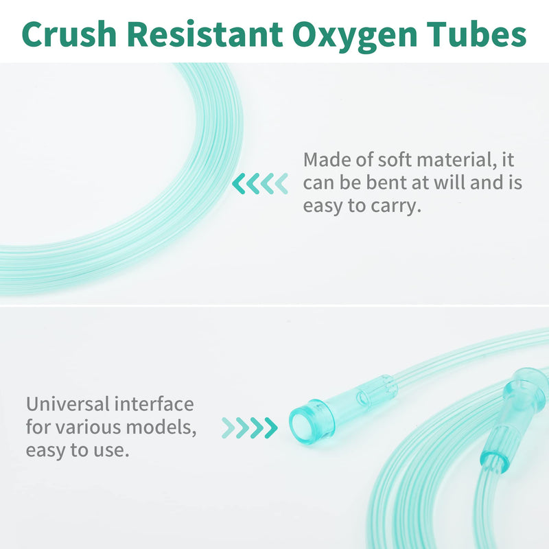 [Australia] - 7Ft Oxygen Tubing, Crush Resistant High Flow Oxygen Tubing, 3 Pack Green Oxygen Tubing, Non Kinking Oxygen Tubing with Oxygen Tubing Connector Green-7foot-3pack 