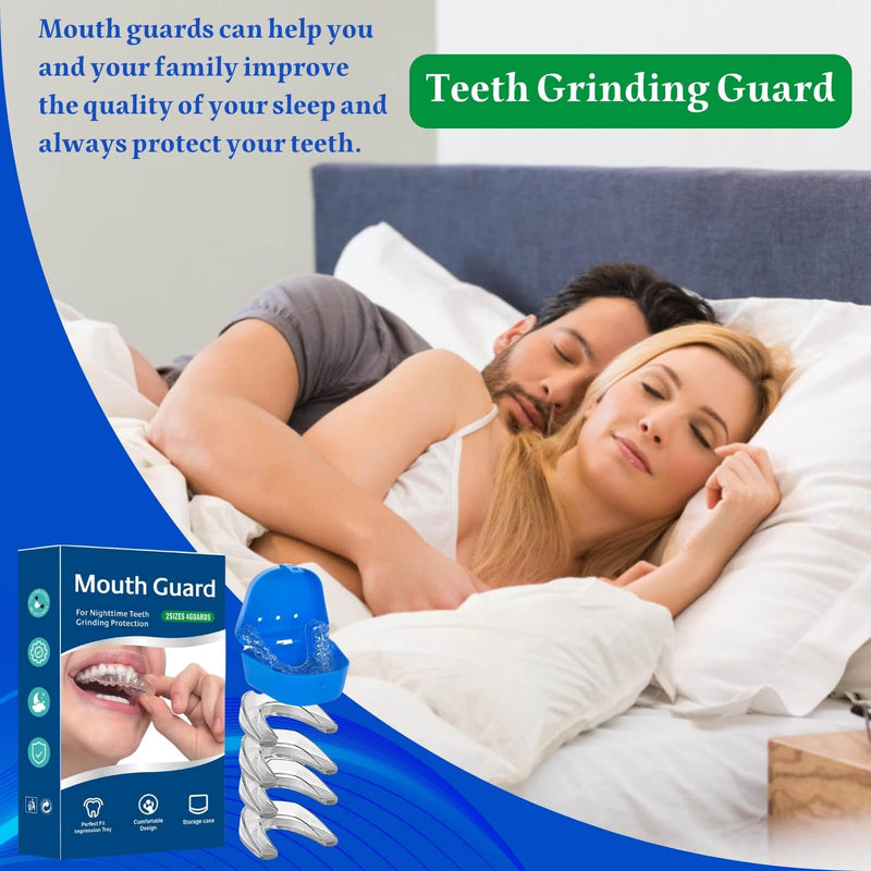 [Australia] - Mouth Guard for Grinding Teeth at Night, 4 Pcs Mouthguards for Grinding of Teeth, Moldable Night Mouth Guards for Teeth Grinding, Nightguards for Grinding Teeth, Night Guards for Teeth Grinding 