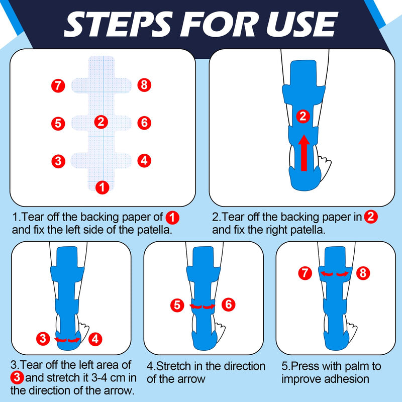 [Australia] - 50 Pcs Achilles Tendonitis Kinesiology Tape Precut Achilles Tendon Tape for Relief Pain Muscle Support Sport(Blue) Blue 