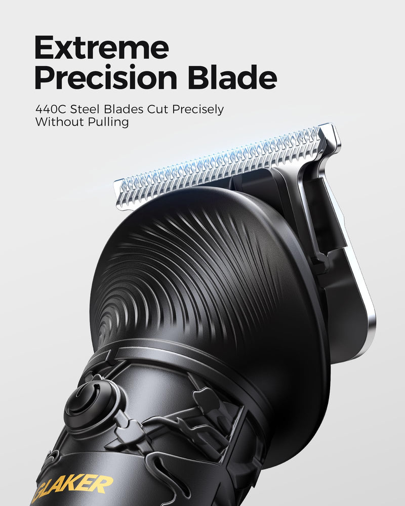 [Australia] - GLAKER 6 IN 1 Beard Trimmer Men's Set, Hair Clipper Professional Hair Trimmer Razor Nose Hair Trimmer Body Shaver with a Running Time of 150 Minutes USB-C Rechargeable (Black) Black 