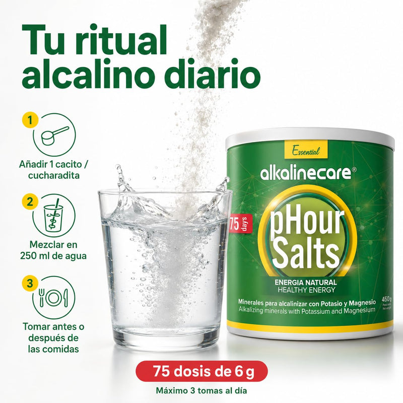 PHOUR Salts - Alkaline Mineral Salts with Magnesium and Potassium : 450g : ALKALINE CARE