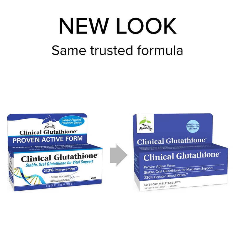[Australia] - Terry Naturally Clinical Glutathione - 60 Slow Melt Tablets - Stable 300 mg L-Glutathione Supplement - Non-GMO, Vegan, Gluten Free - 30 Servings 1 