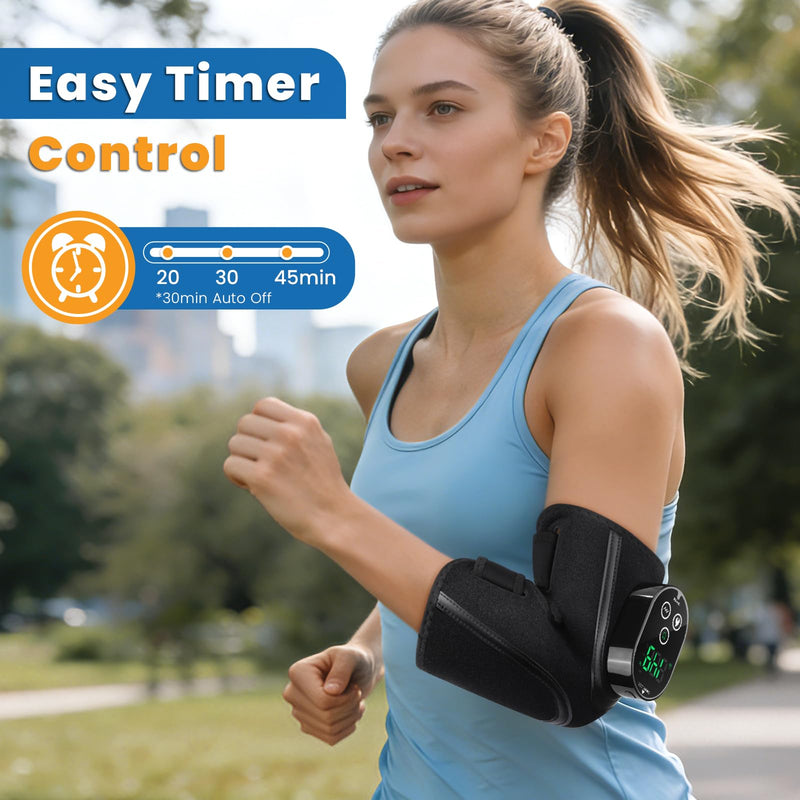 Cordless Elbow Heating Pad for Tendonitis and Tennis Elbow, Elbow Massager for Pain Relief, Rechargeable 3000mAh Battery Heating Pad for Arm, Heated Elbow Brace for Muscle Soreness Joint Pain Relief