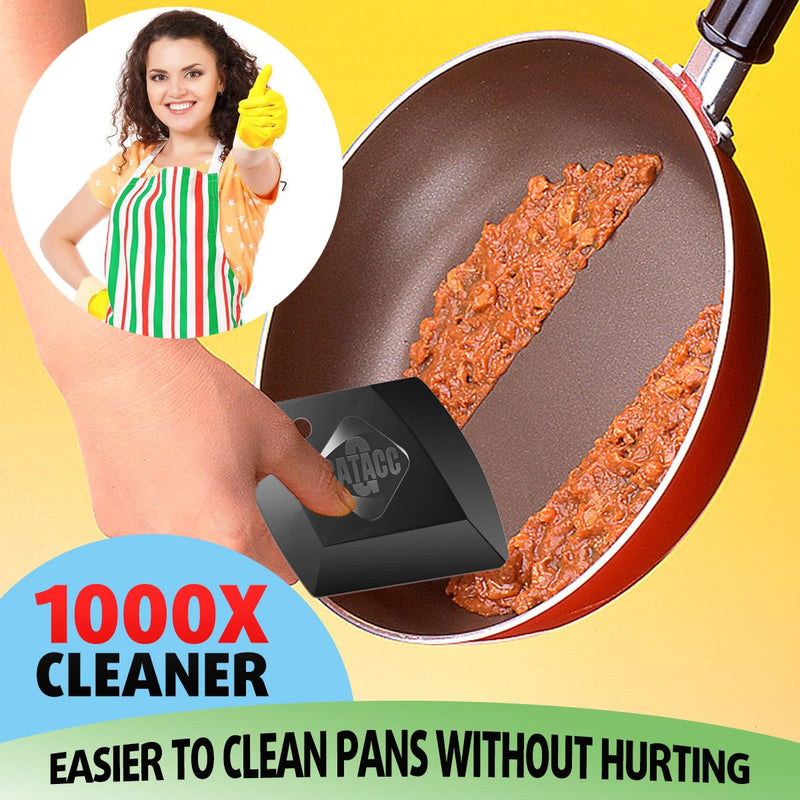 [Australia] - Pan Scraper Food Scraper Pot Scraper Dish Scraper Tool, Durable Cast Iron Scraper, 4 Pcs Flexible Plastic Scraper tool for Cleaning Kitchen, Nonstick Pans, Cast Iron Skillets, Cookware,Dishes 
