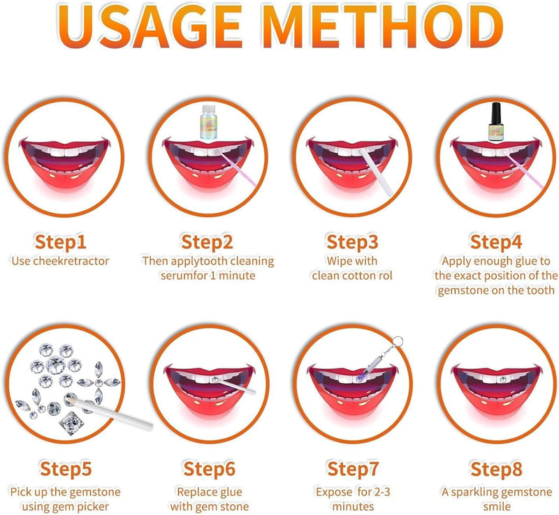 Tooth Gems Kit for Teeth with Light, 2025 New Professional 140 Pcs DIY Gem Jewelry for Man Women Sparkling Crystals - (Multi-Color)