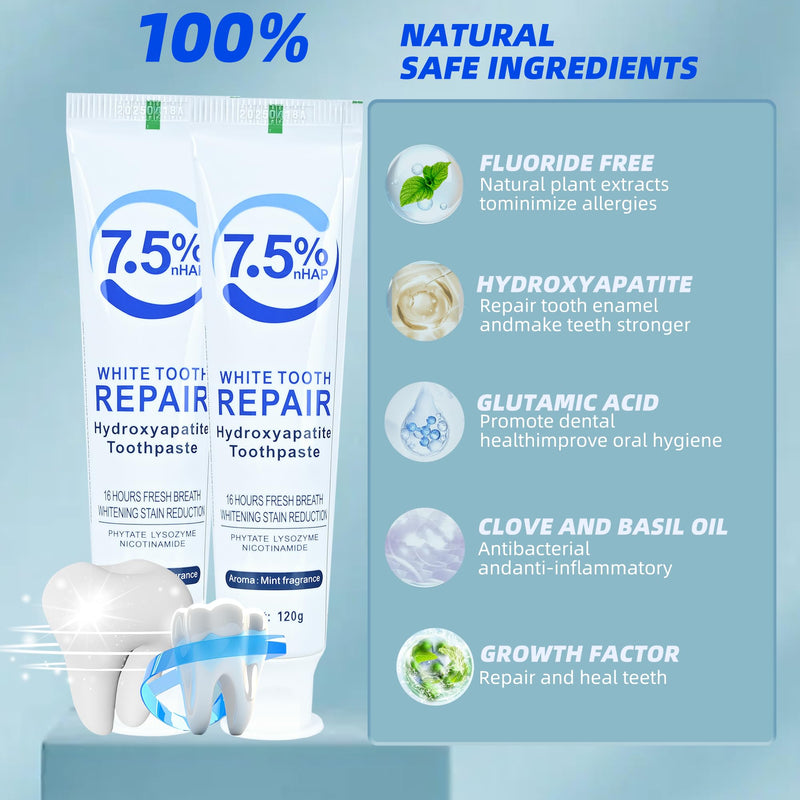 [Australia] - Set 3-Pack Hydroxyapatite Toothpastes for Enamel Protection and Tooth Strengthening，Fresh Breath，Formula mild Mint， Daily Use for Oral Health.（ 4.23oz） (3) 