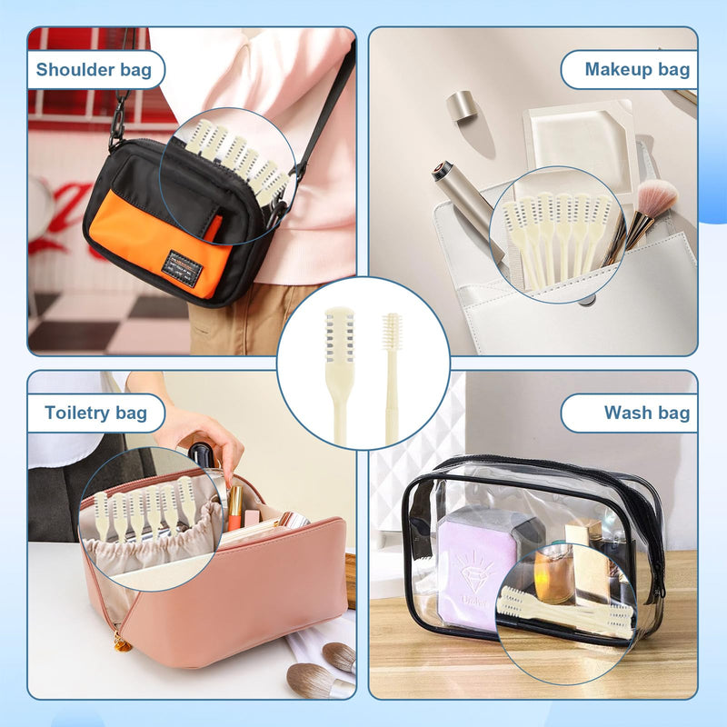[Australia] - 6 Pcs 2-in-1 Nasal Cutter, Upgrade Double Sided Nose Knife, 360 Nostril Hair Remover Tool, Trimmer for Men, Women, Soft Cleaning Brush (Cream) (6 Pcs)cream 