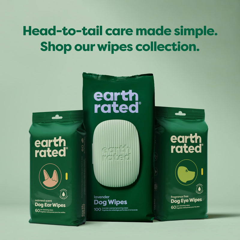 Earth Rated Ear Wipes & Grooming Wipes Bundle - Includes 70 Fragrance-Free Pet Ear Wipes and 100 Lavender-Scented Grooming Wipes. - PawsPlanet Australia
