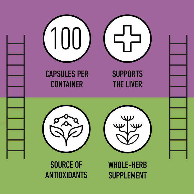 [Australia] - Complete Natural Products Pure Organic Milk Thistle Capsules - 500 mg Silymarin Powder 100 Pills 100 Count (Pack of 1) 