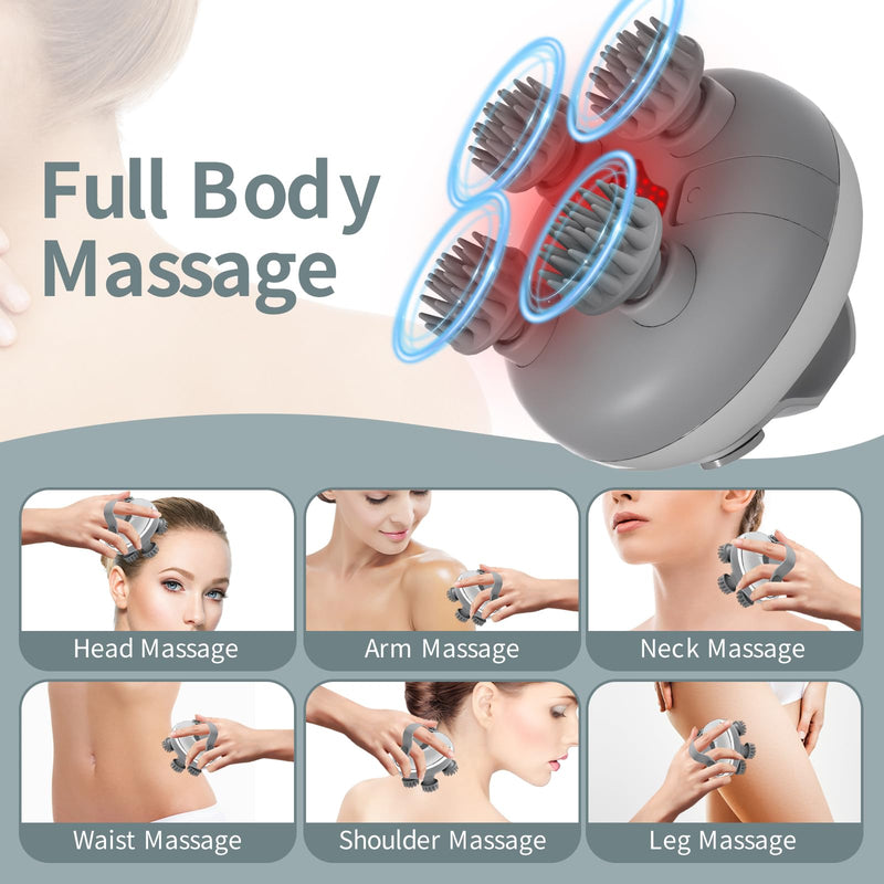 ScalpHero Smart Scalp Massager 2.0, Portable Heated Head with 128 Massage Nodes, Scalp Hero Electric Head Massager for Stress Relief, Deeply Clean Scalp Soothes Nerves & Promotes Hair Growth