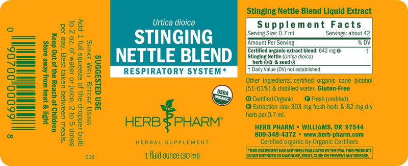 [Australia] - Herb Pharm Stinging Nettle Blend Liquid Extract - 1 Ounce (DNETT01) 