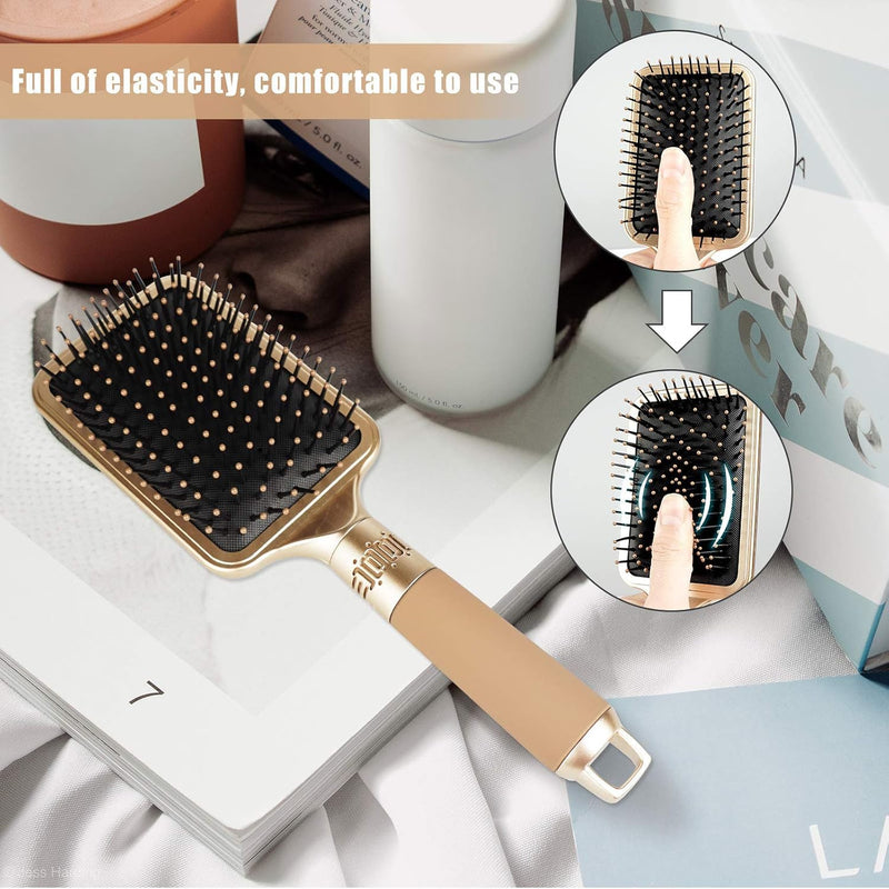 Hair Brush Detangles Instantly Removing Tangles, Knots, Fly Aways Exceptional Wig Brush For Hair Wraps & Weave Management Handmade Luxury Bling Crystal Paddle Brush Cute Rhinestone (AB Color) AB Color
