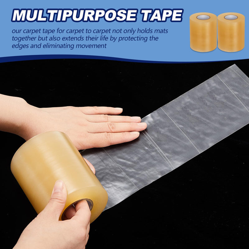 [Australia] - Pangda Wrestling Mat Tape 3 or 4 Inch Heavy Duty 7 Mil PVC Carpet Tape for Wrestling Grappling Exercise Mats Seaming Cover Gym Floor Carpet Seam 3" Clear 2 