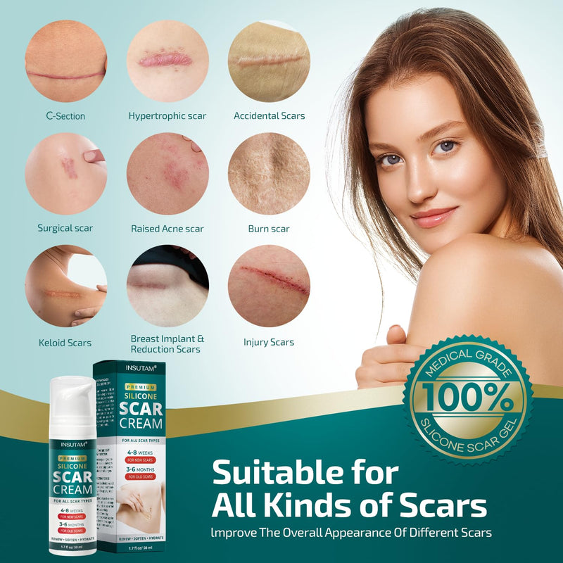 Silicone Scar Cream Gel for Scars: Medical Grade Silicone for Old and New Scars