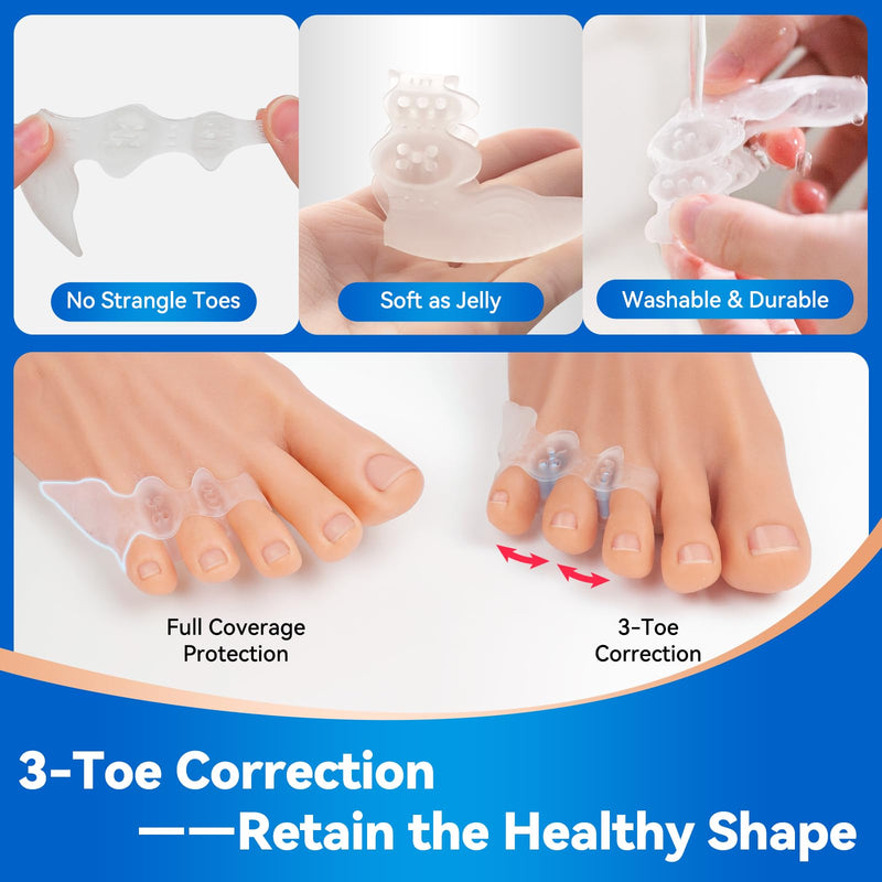 [Australia] - Tech Love 2 Pairs Original Adjustable, Pinky Toe Separators Soft Spacers Tailors Pads to Wear with Shoes, Tail toes Bunion Corrector Foot Pain Relief, Morton’s Neuroma 