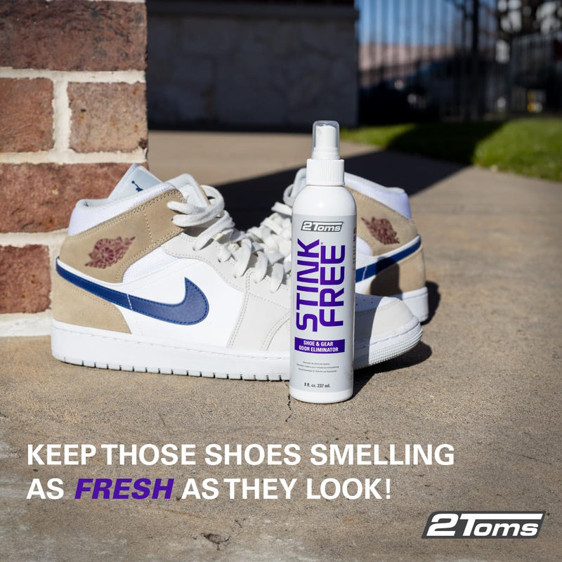[Australia] - 2Toms StinkFree Shoe Odor Eliminator Spray, Removes Odors Caused by Sweat in Shoes, Sneakers, Cleats, Boots & Gear, 8 Ounces, 2 Bottles 