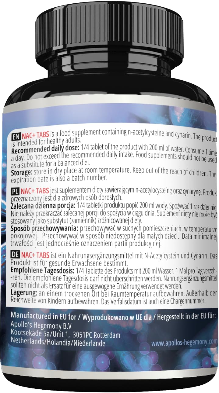 NAC+ 150 mg - N-Acetyl L-Cysteine and Artichoke Extract, 300 Vegan Tablets, 1200 Servings, Amino Acid Dietary Supplement, Supports Detox and Liver Health - by Apollo's Hegemony Tablet 300 count (Pack of 1)